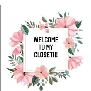 Welcome To My Closet Floral Graphic Sign - Pink & Green